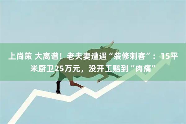 上尚策 大离谱！老夫妻遭遇“装修刺客”：15平米厨卫25万元，没开工赔到“肉痛”