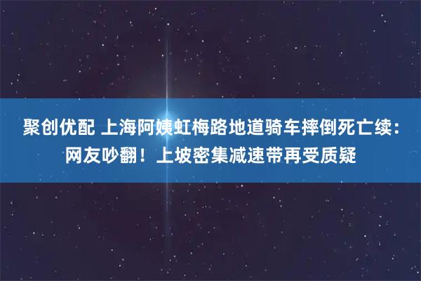聚创优配 上海阿姨虹梅路地道骑车摔倒死亡续：网友吵翻！上坡密集减速带再受质疑